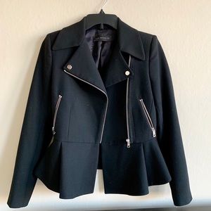 Zara Moto Peplum Blazer Jacket